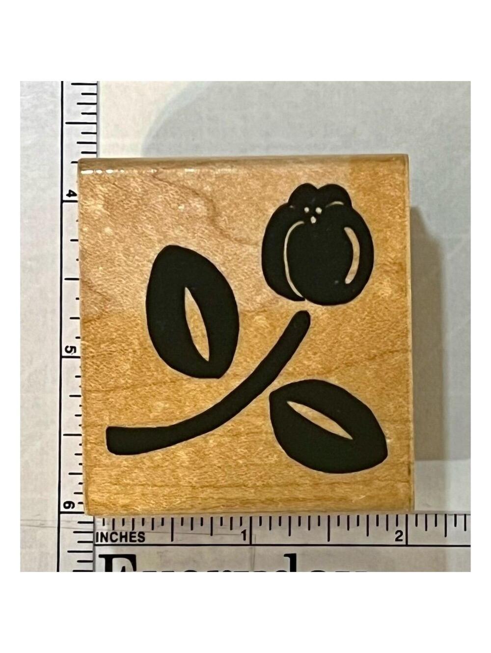 JRL Design S196 Flower Bud Wood Mounted Rubber Stamp Floral Card Making Craft